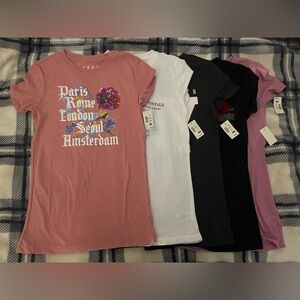 Lot of 5 Aeropostale Women's Short Sleeve Tees with tags